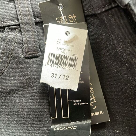 Banana Republic Coated Black Skinny Jeans Leggings Sz 31/32 NWT - Picture 9 of 11